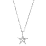 Large Star Diamond Necklace, Silver