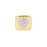 Heart Ring, Gold with White Stones