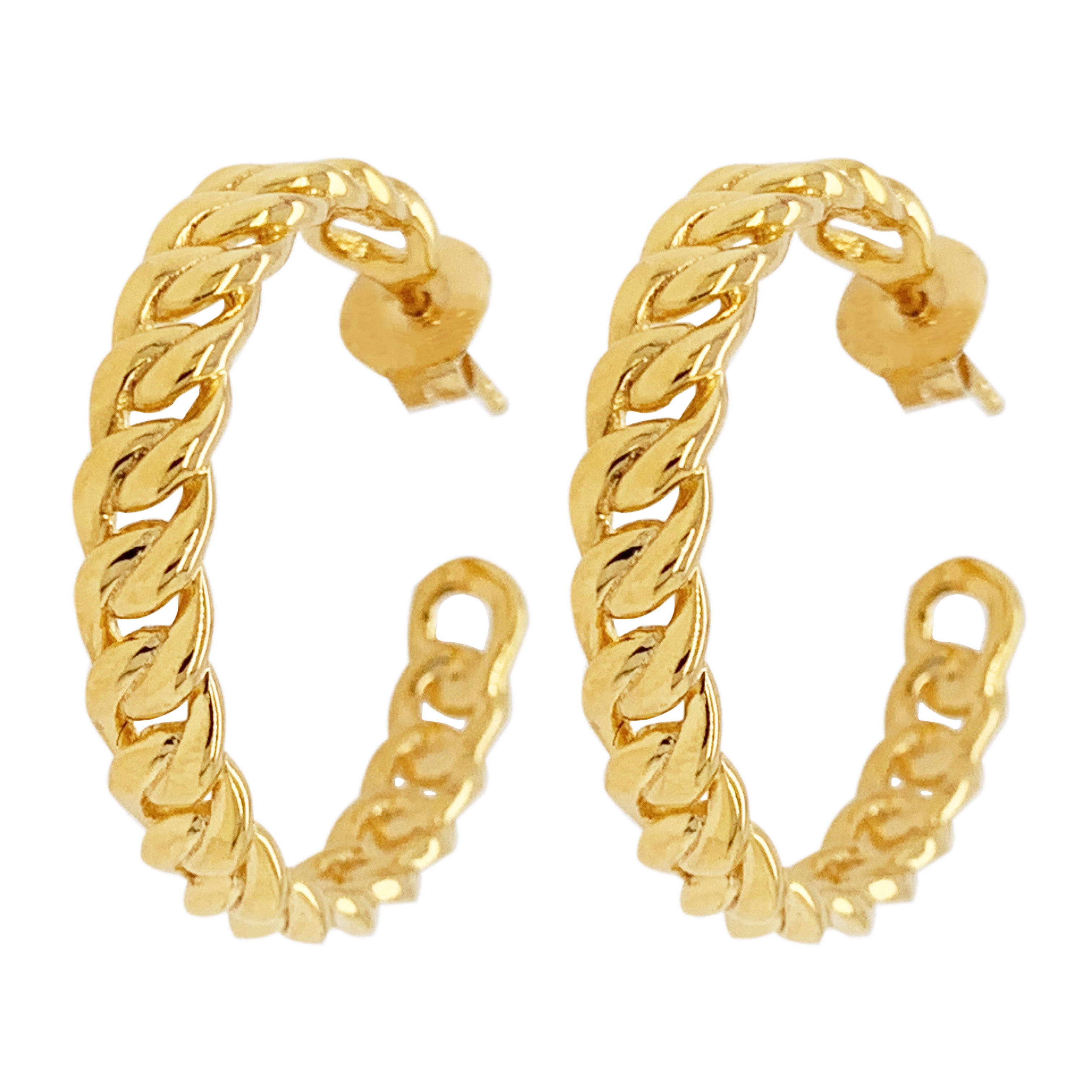 Gold hoops chain look 30mm 