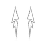 Flash Earrings, Black with White Stones