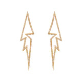 Flash Earrings, Gold with White Stones
