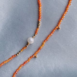 Orange. Pearl. Necklace