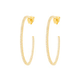 Hoops with Stones, Gold with White Stones
