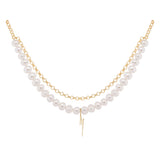 Pearls. Bolt. Necklace, Gold