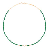 Green Onyx. Pearl. Necklace