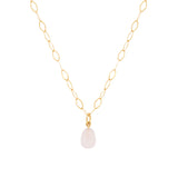 Light Pink Chalcedony Drop Necklace