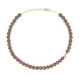 Smoky Quartz Gold Bead Necklace
