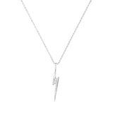 Diamond Bolt Necklace, Silver