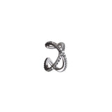 Cross Ear Cuff, Black with White Stones