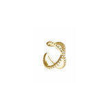 Cross Ear Cuff, Gold with White Stones