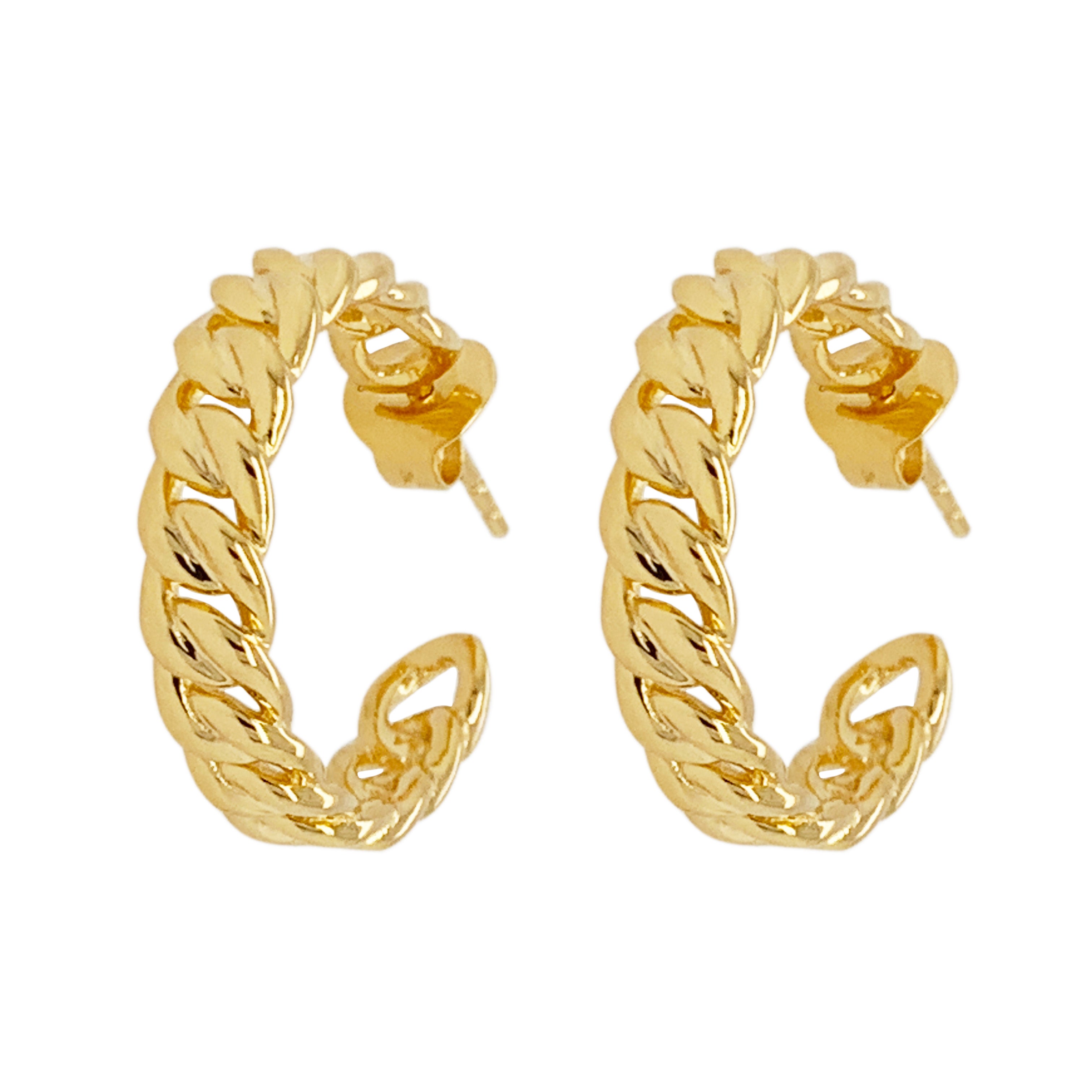 Gold hoops chain look 25mm 