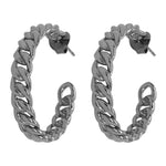 Black rhodium hoops chain look 30mm