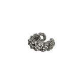 Curb Ear Cuff, Black with White Stones