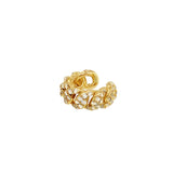Gold ear cuff with cubic zirconia, chain
