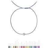 Tiny Bracelet with Silver Diamond Disc