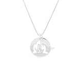 Double Charm Fire Necklace, Silver