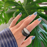 Pebble Ring, Black with Black Stones