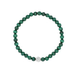 Malachite Bracelet with Silver Diamond Disc