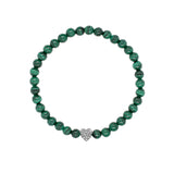 Malachite Bracelet with Black Diamond Heart