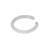 Multi Stone Ear Cuff, Silver with White Stones