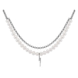 Pearls. Bolt. Necklace, Black