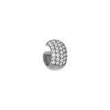 Wide Ear Cuff, Black with White Stones