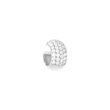 Wide Ear Cuff, Silver with White Stones